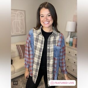 Oddy button down plaid shirt